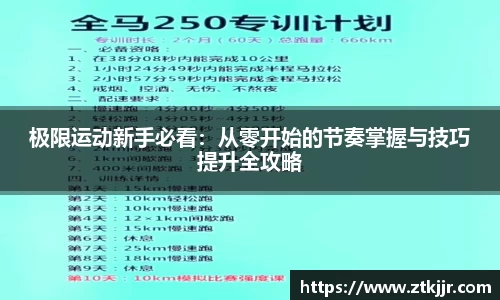 极限运动新手必看：从零开始的节奏掌握与技巧提升全攻略
